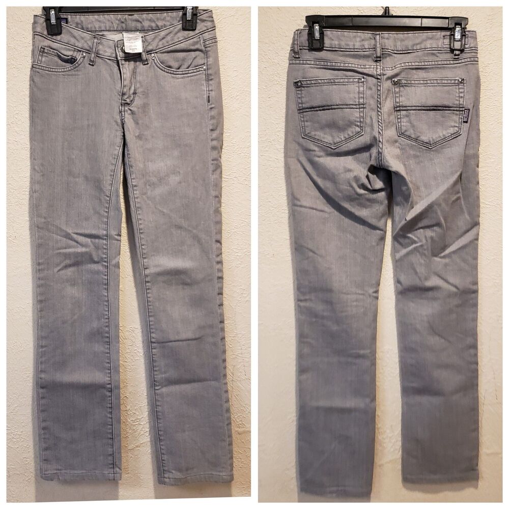 Patagonia Pants Women 24 Grey Slim Straight Leg Stretch Fits